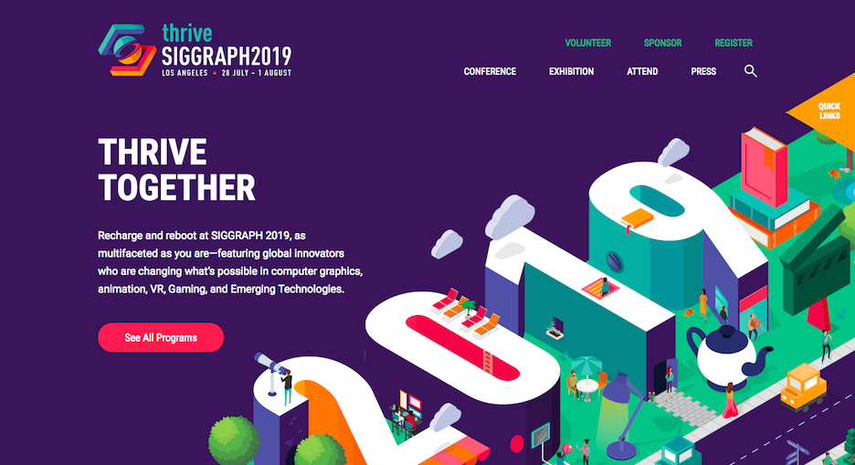 Screenshot of SIGGRAPH homepage header