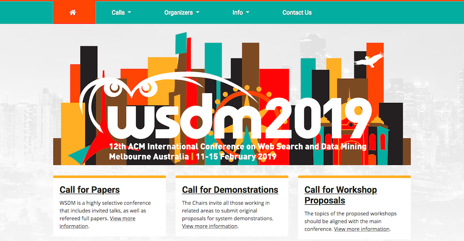 WSDM conference website header