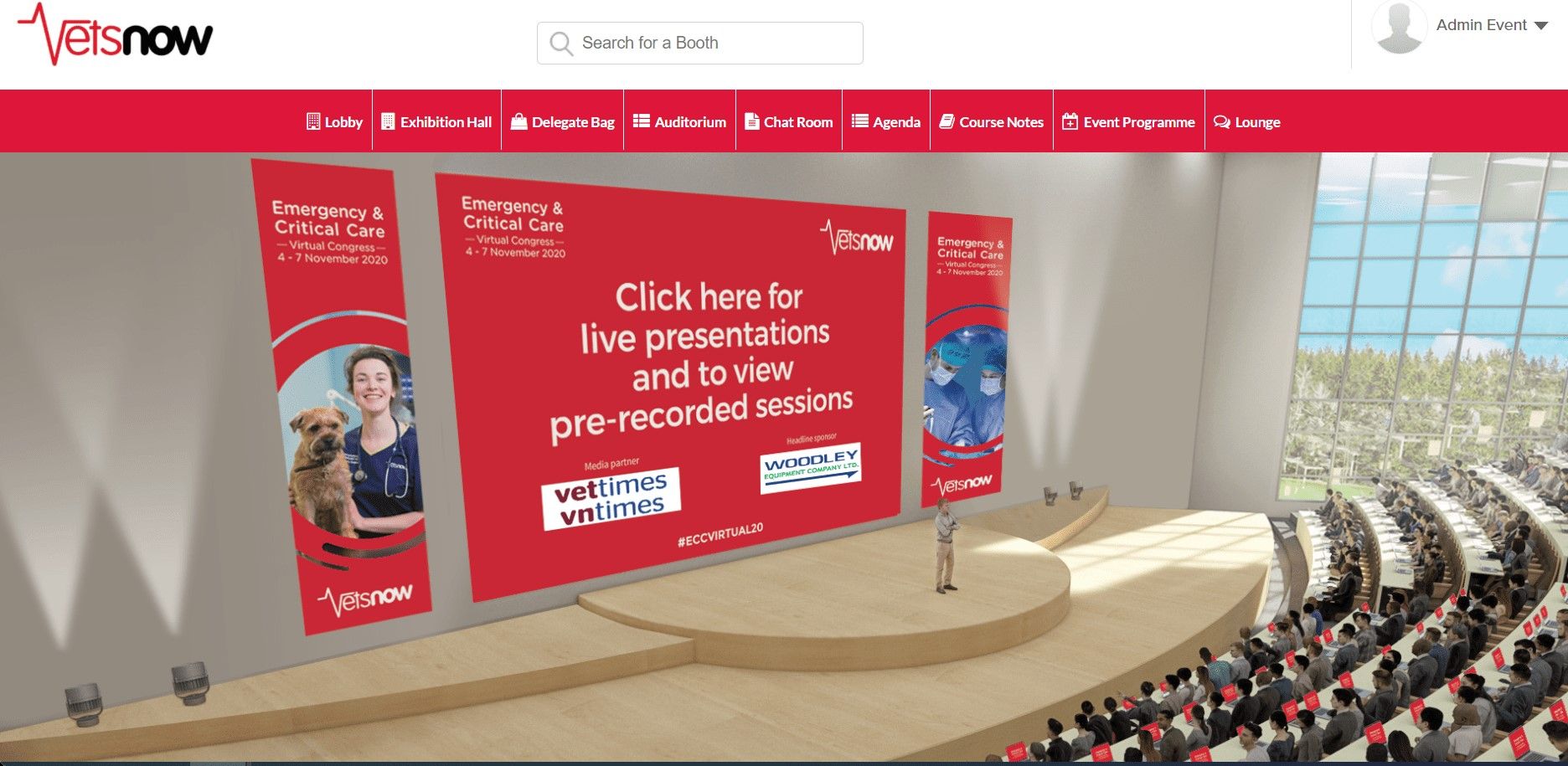 Vets Now Virtual Congress auditorium