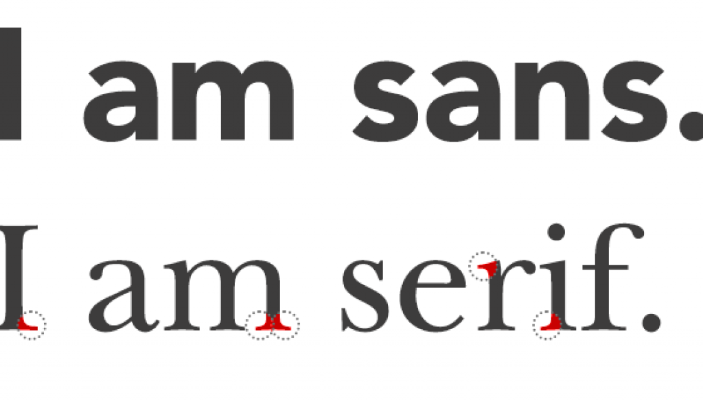 Sans serif and serif type displayed together for comparison