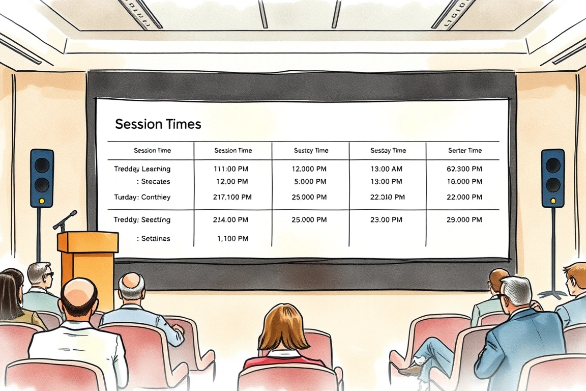 Conference programme document listing session times and presentation schedule.